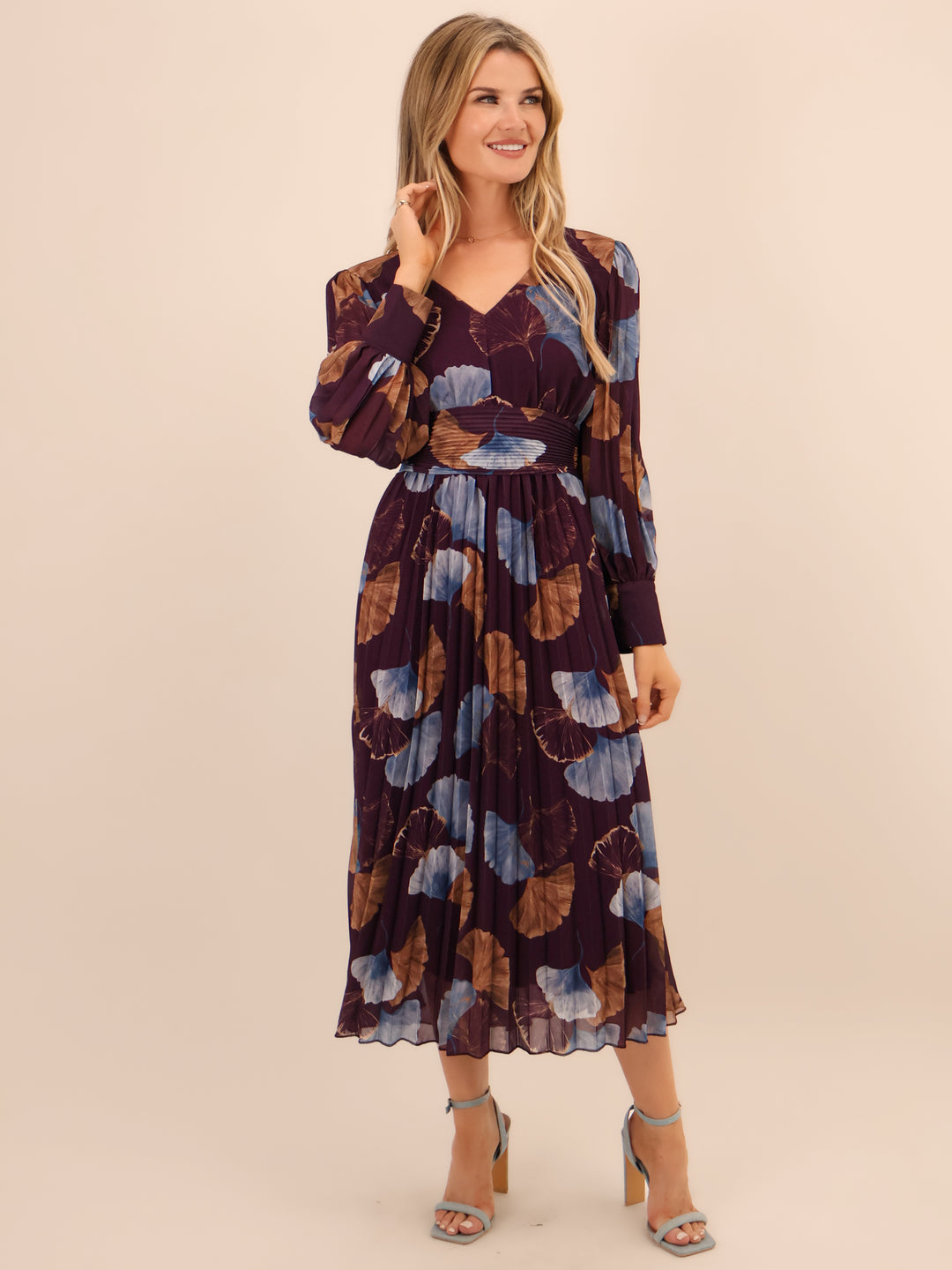 Kate & Pippa Hannah Dress In Purple Print-Nicola Ross