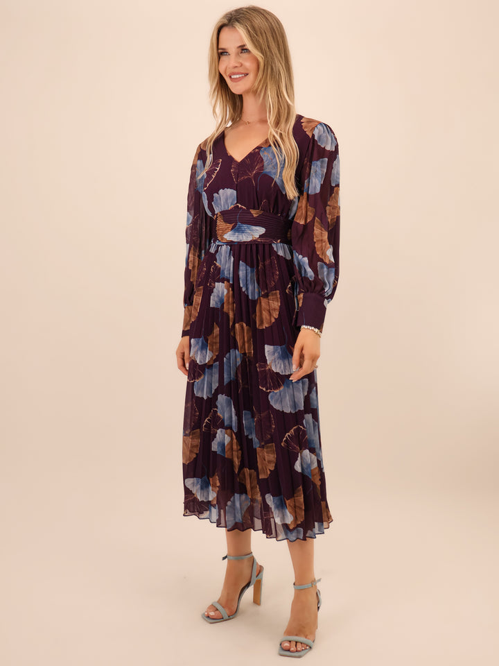Kate & Pippa Hannah Dress In Purple Print-Nicola Ross