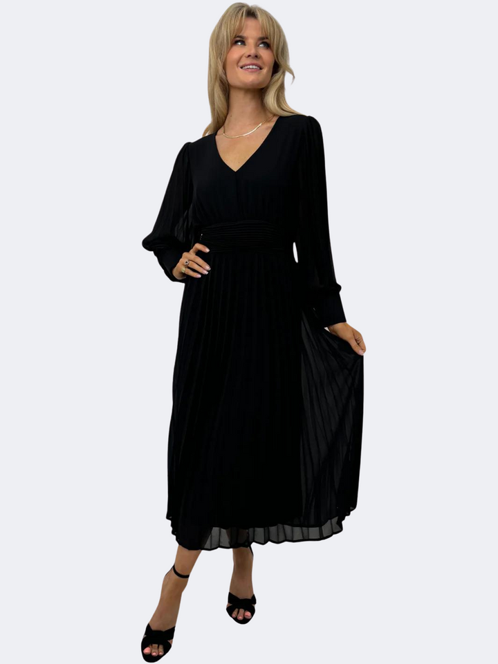 Kate & Pippa Hannah Midi Dress In Black-Nicola Ross