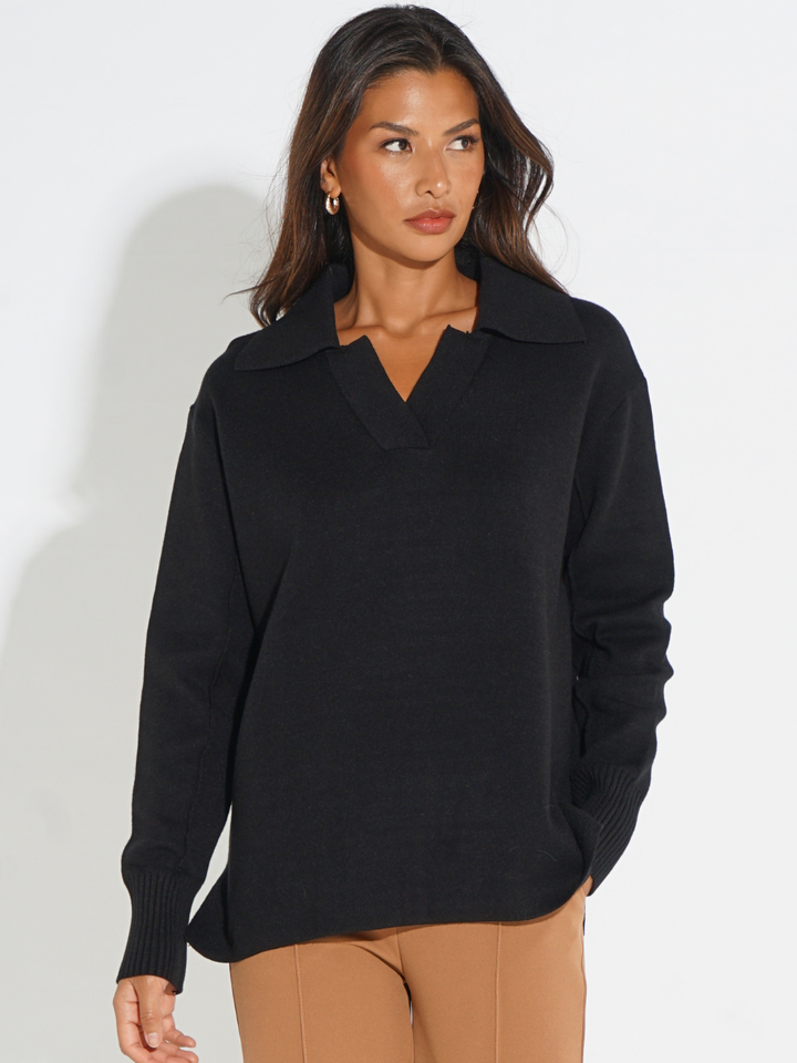 Kate & Pippa Jesse Knit Jumper In Black-Nicola Ross