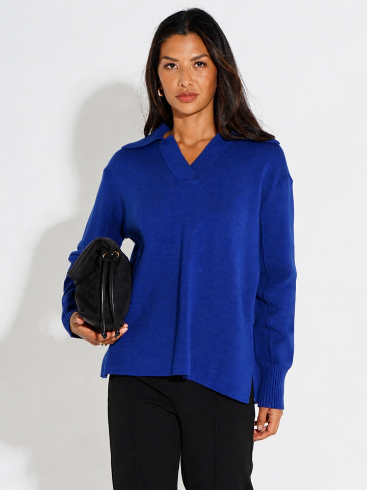 Kate & Pippa Jesse Knit Jumper In Blue-Nicola Ross
