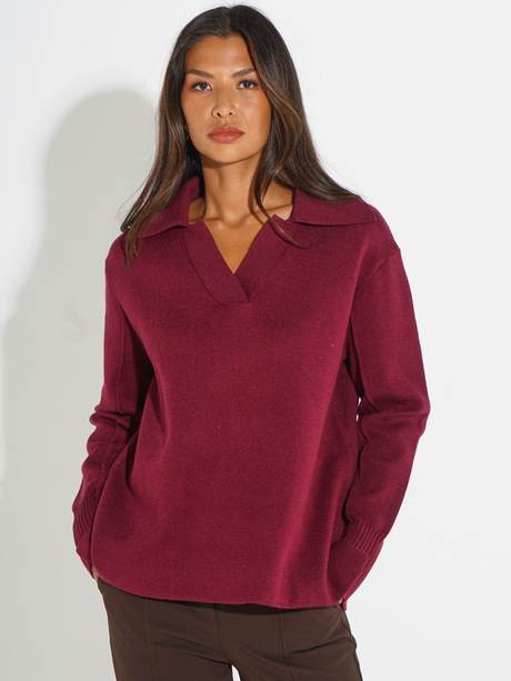 Kate & Pippa Jesse Knit Jumper In Plum-Nicola Ross