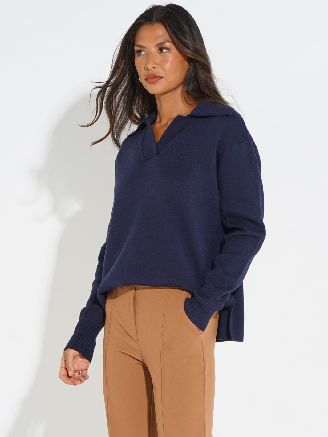 Kate & Pippa Jesse Knit Jumper In Navy-Nicola Ross