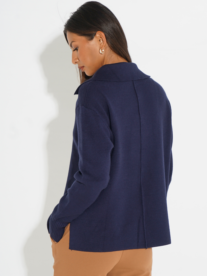 Kate & Pippa Jesse Knit Jumper In Navy-Nicola Ross