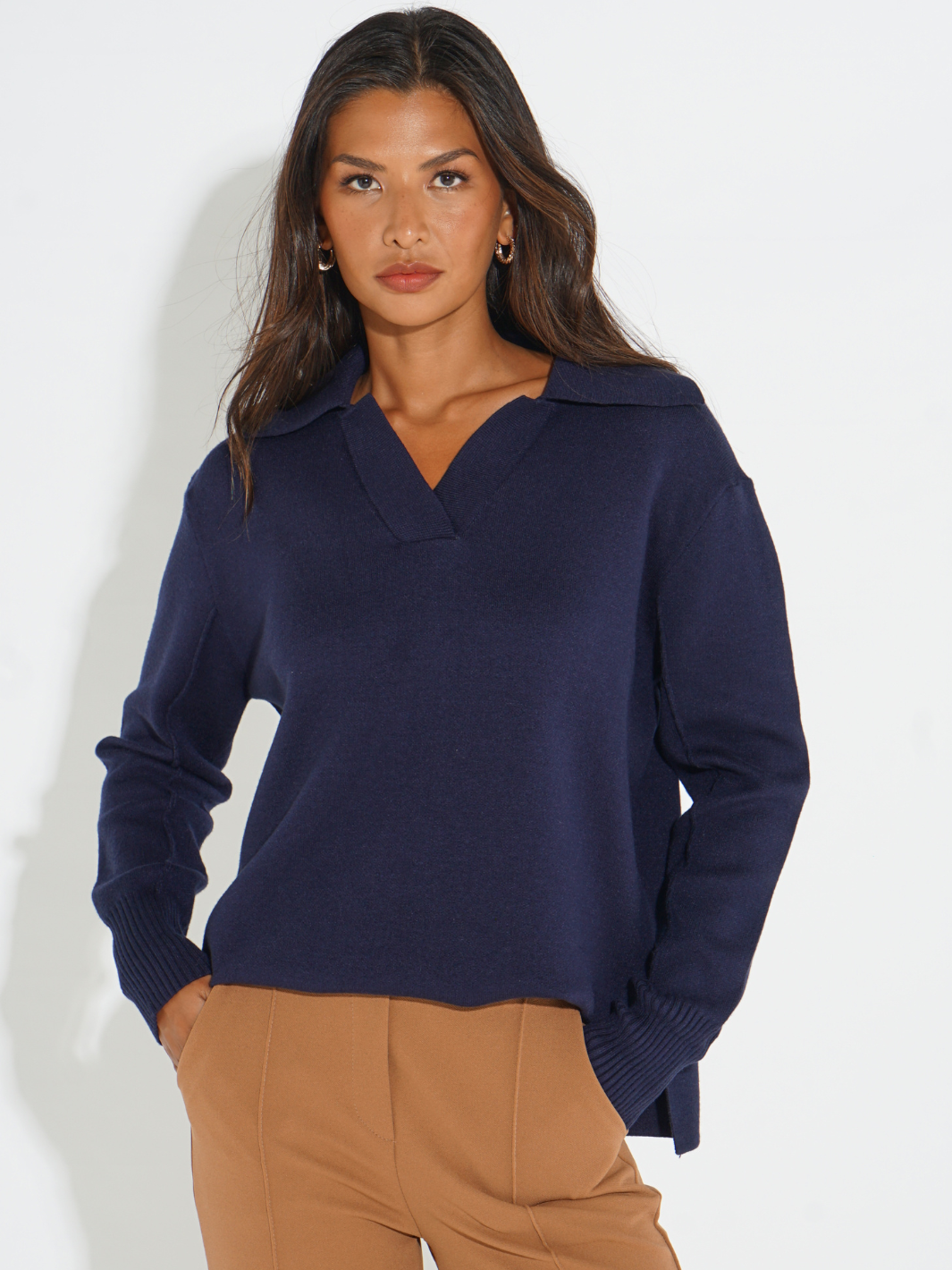 Kate & Pippa Jesse Knit Jumper In Navy-Nicola Ross