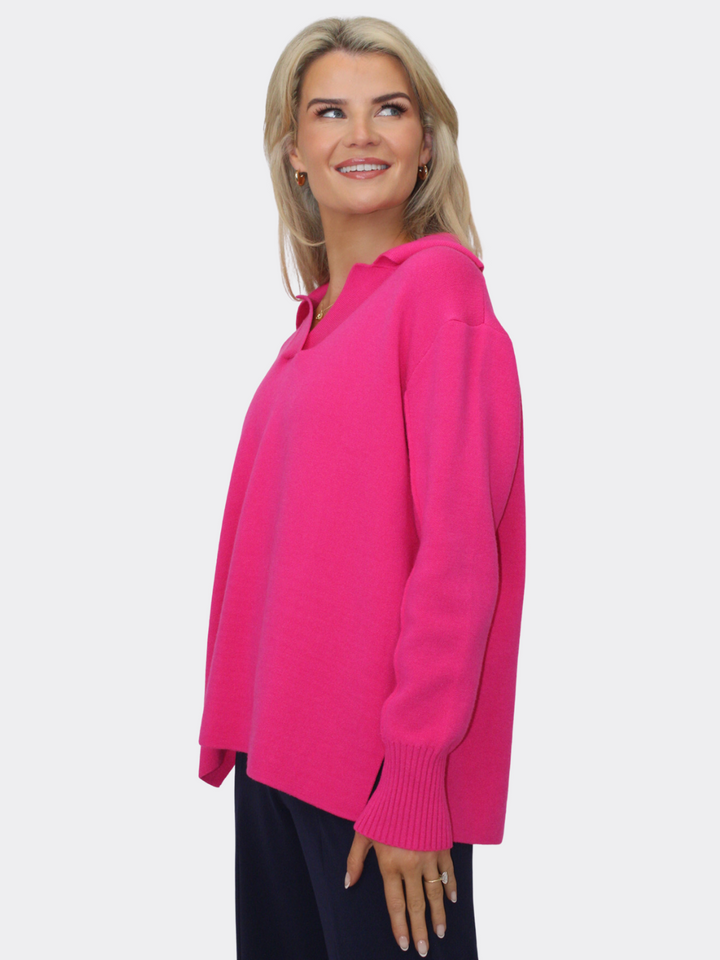 Kate & Pippa Jesse Knit Jumper In Pink-Nicola Ross