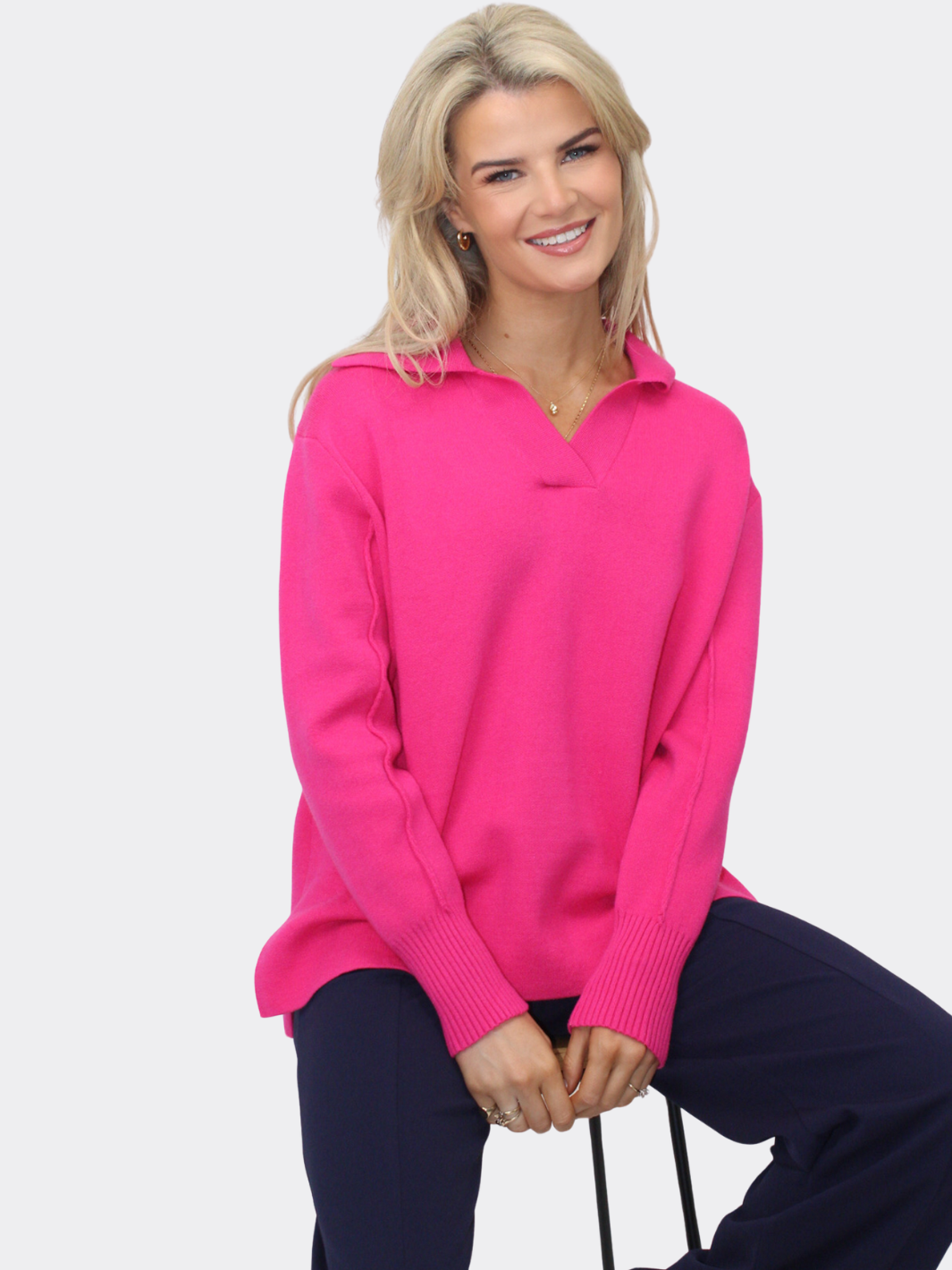 Kate & Pippa Jesse Knit Jumper In Pink-Nicola Ross