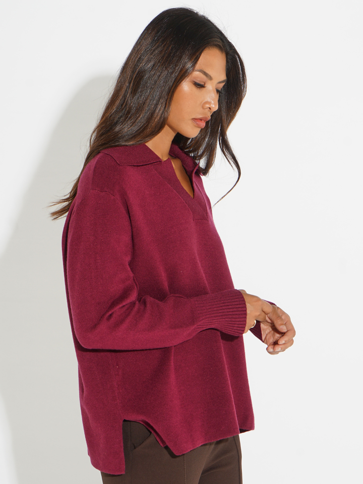 Kate & Pippa Jesse Knit Jumper In Plum-Nicola Ross