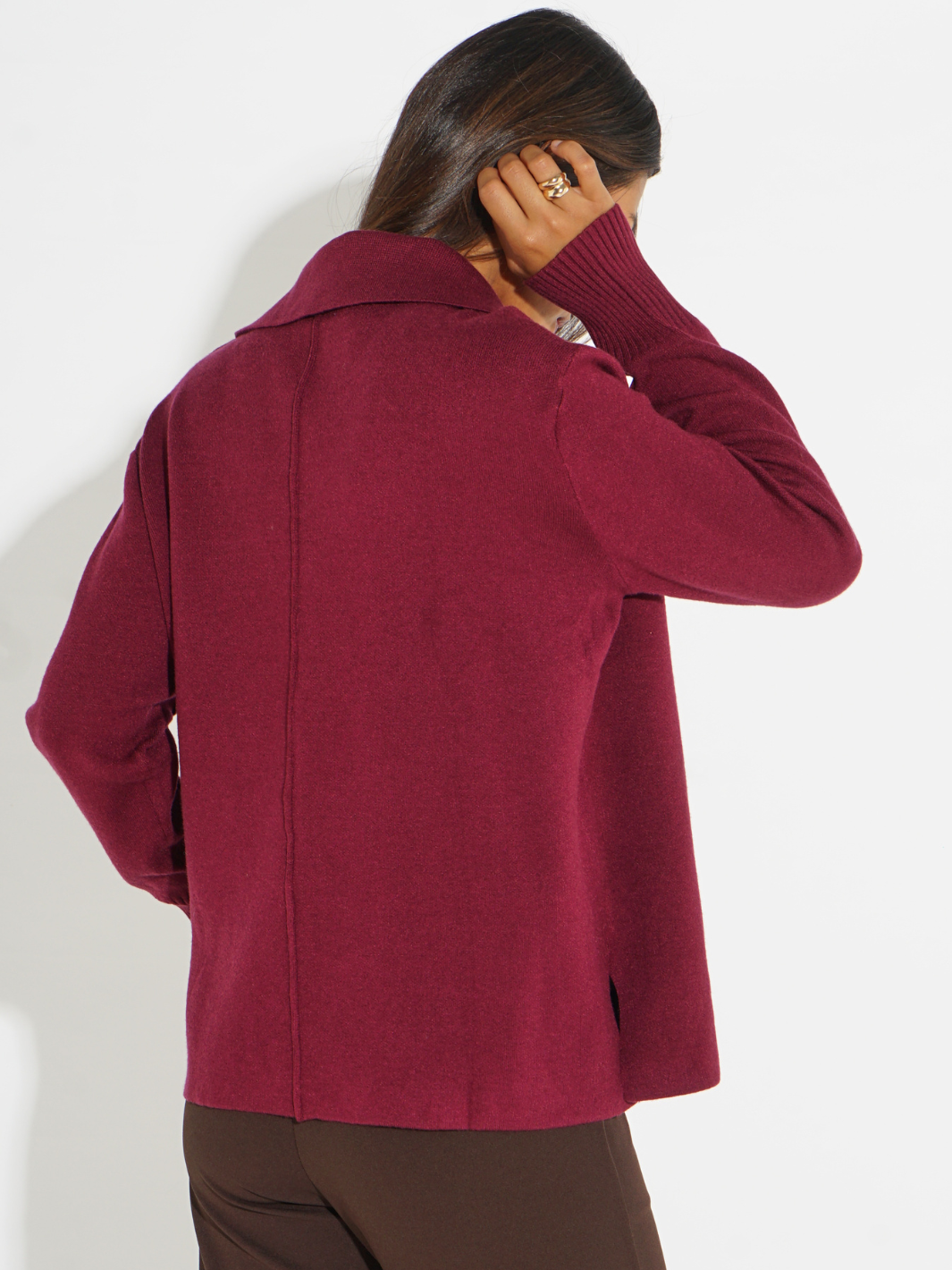 Kate & Pippa Jesse Knit Jumper In Plum-Nicola Ross