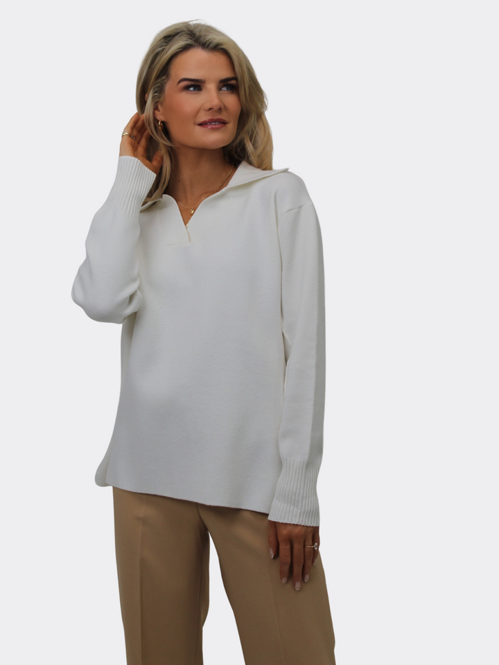 Kate & Pippa Jesse Knit Jumper In White-Nicola Ross