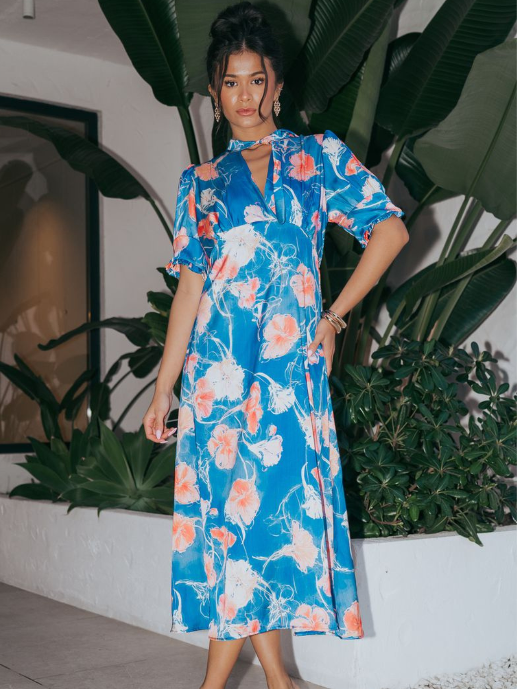 Kate & Pippa Kimber Midi Dress in Blue-Occasion Wear-Guest of the wedding-Nicola Ross