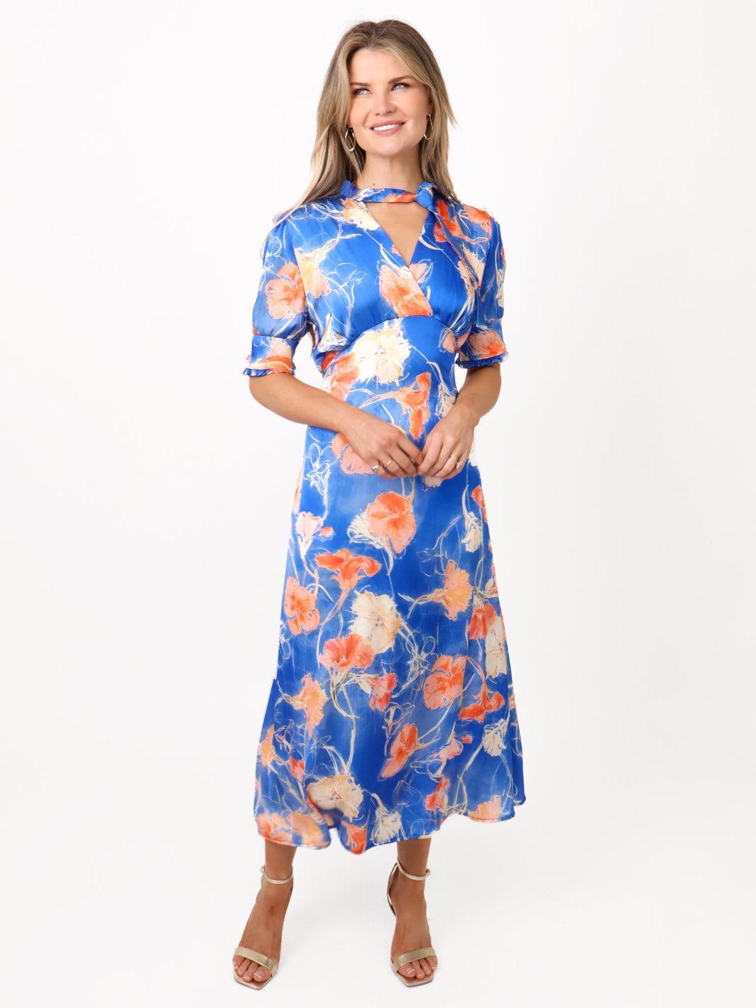 Kate & Pippa Kimber Midi Dress in Blue-Nicola Ross