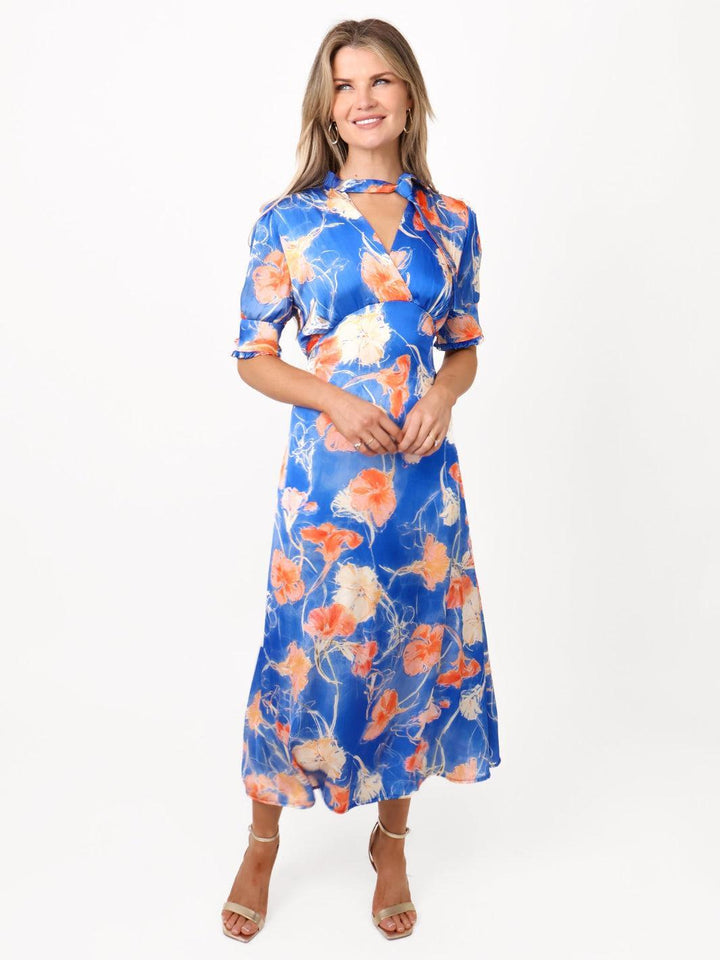 Kate & Pippa Kimber Midi Dress in Blue-Nicola Ross