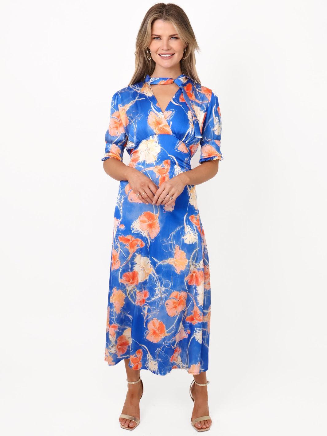 Kate & Pippa Kimber Midi Dress in Blue-Nicola Ross