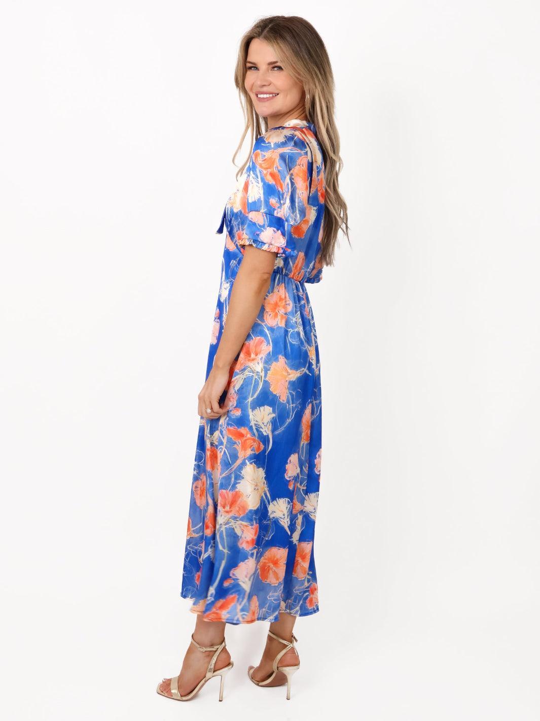 Kate & Pippa Kimber Midi Dress in Blue-Nicola Ross