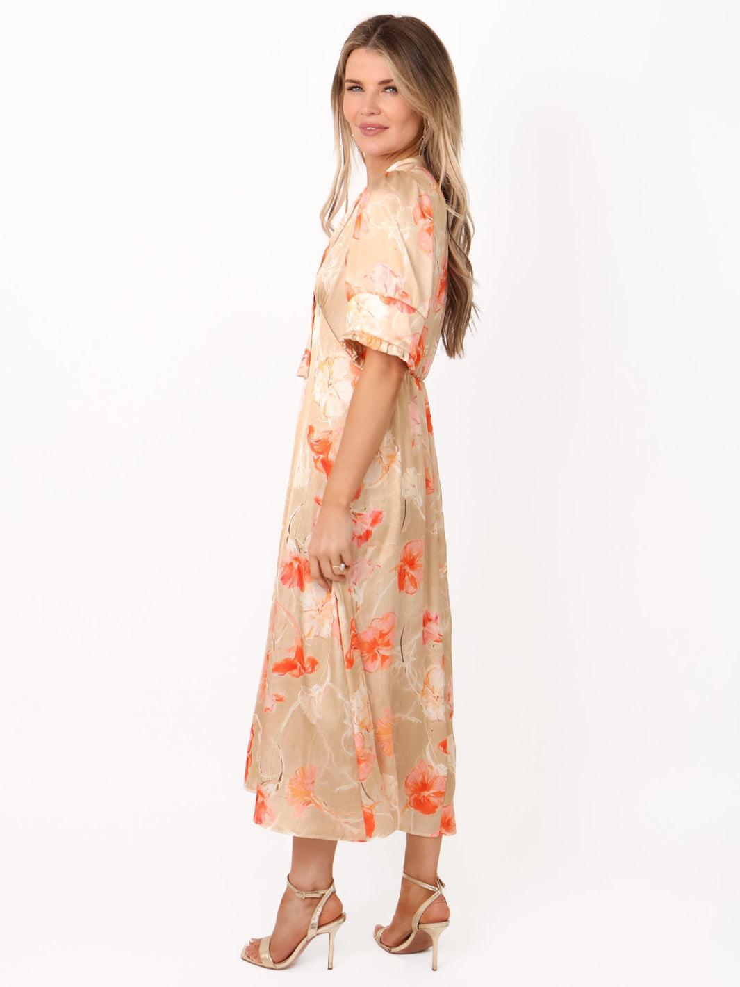 Kate & Pippa Kimber Midi Dress in Champagne-Nicola Ross