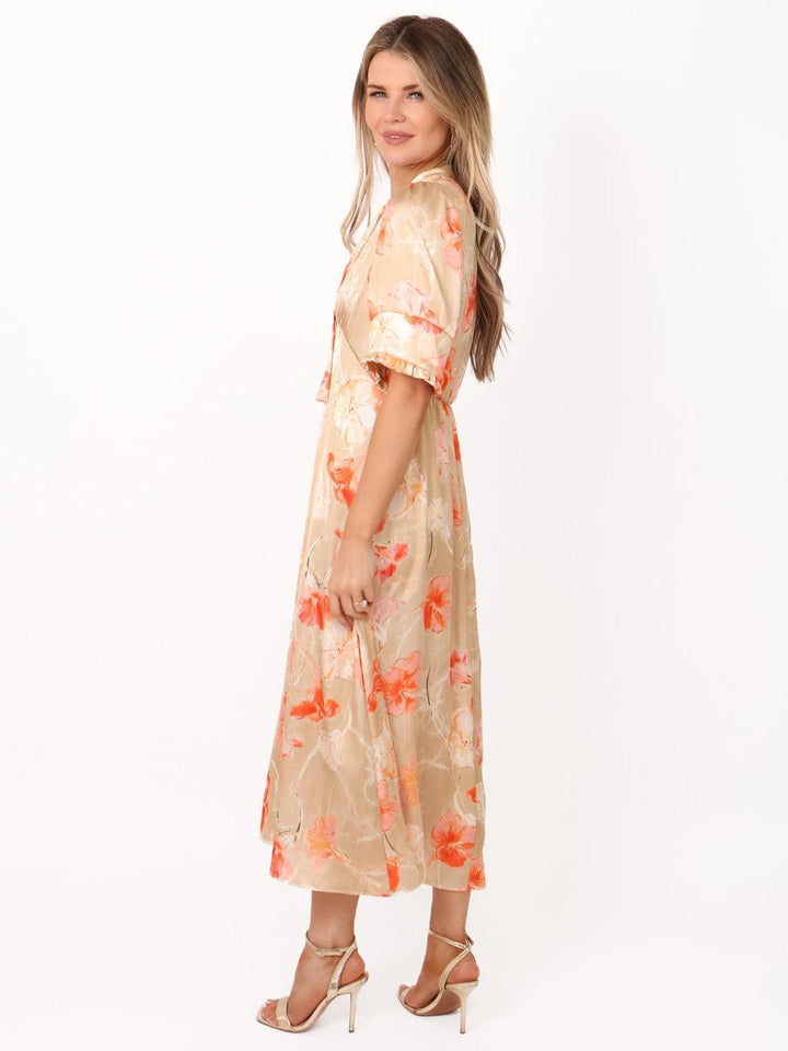 Kate & Pippa Kimber Midi Dress in Champagne-Nicola Ross