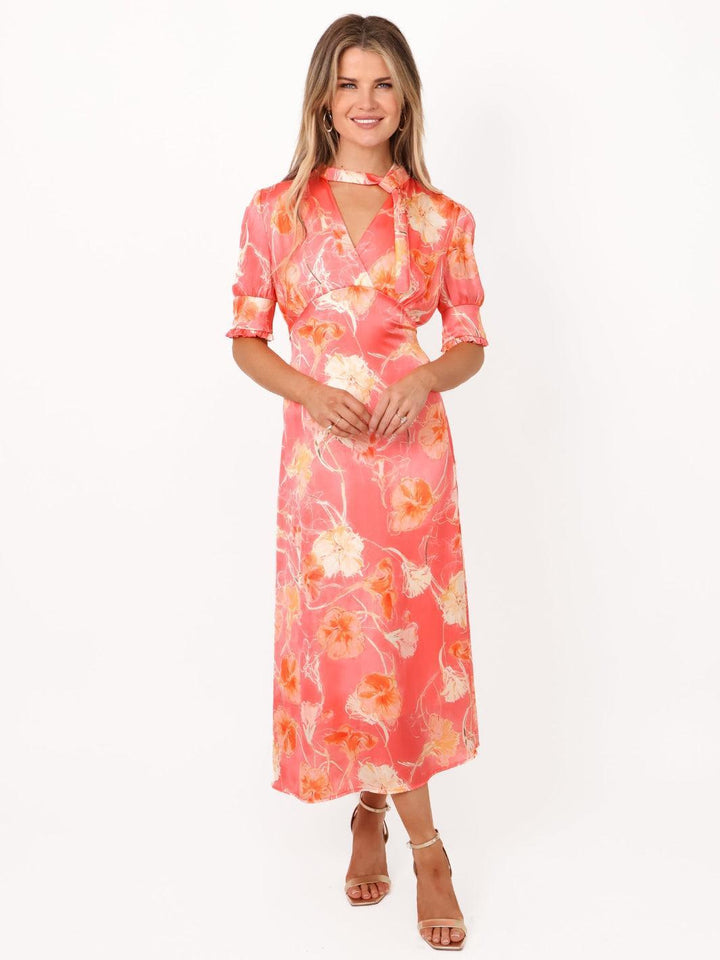 Kate & Pippa Kimber Midi Dress in Coral-Nicola Ross