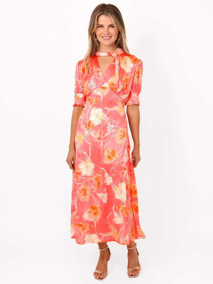 Kate & Pippa Kimber Midi Dress in Coral-Nicola Ross