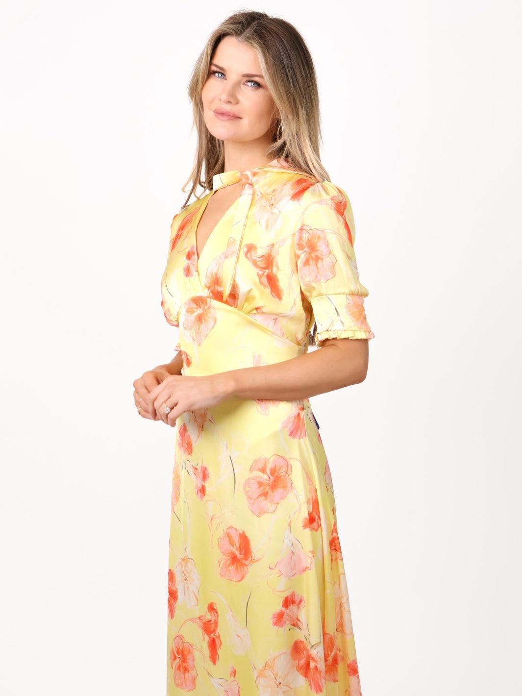 Kate & Pippa Kimber Midi Dress in Lemon-Nicola Ross