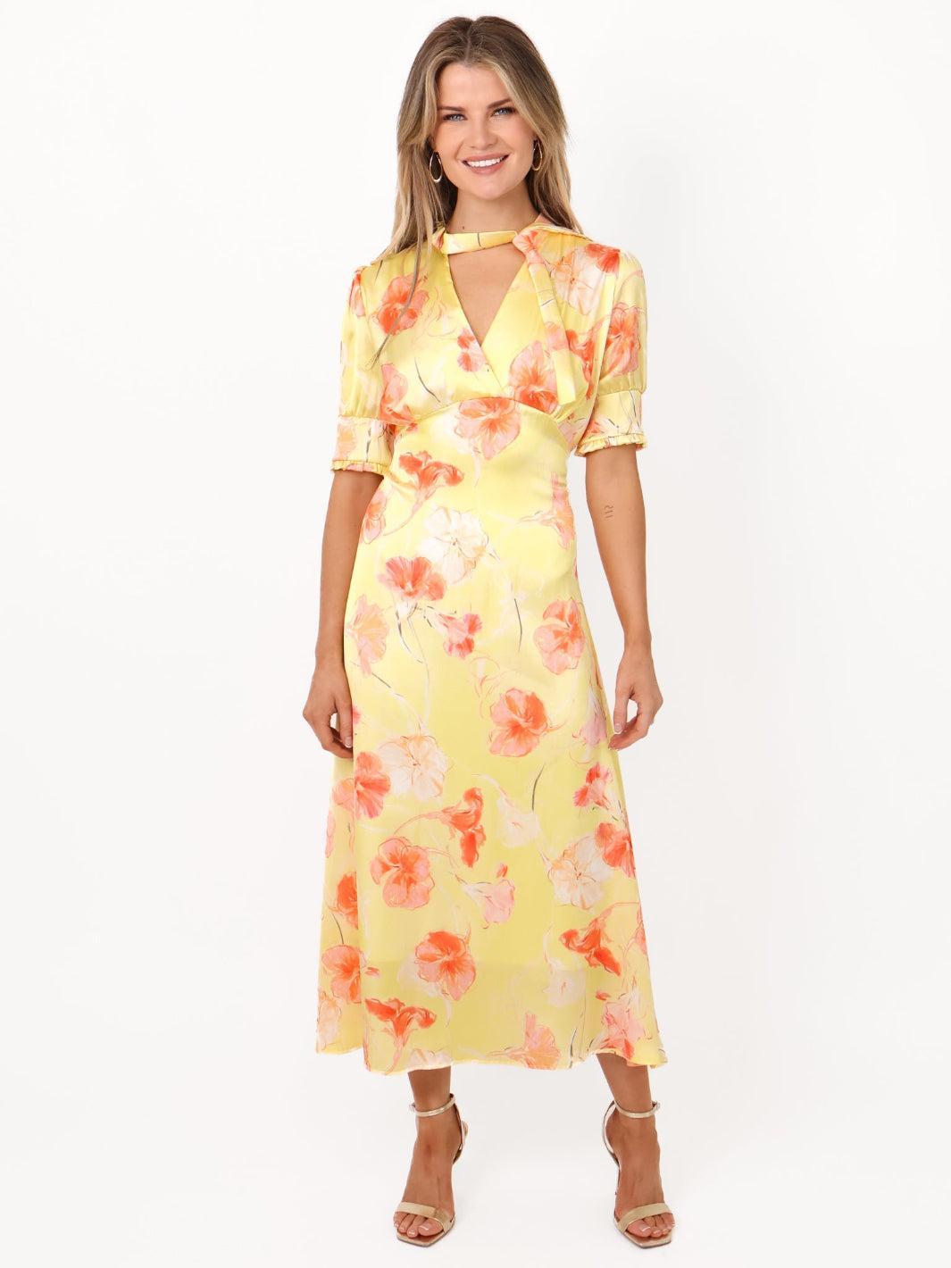 Kate & Pippa Kimber Midi Dress in Lemon-Nicola Ross