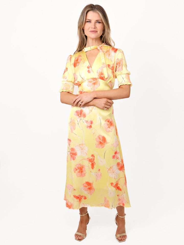 Kate & Pippa Kimber Midi Dress in Lemon-Nicola Ross