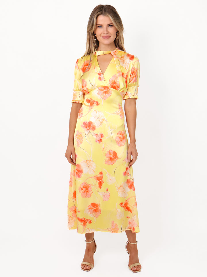 Kate & Pippa Kimber Midi Dress in Lemon-Nicola Ross