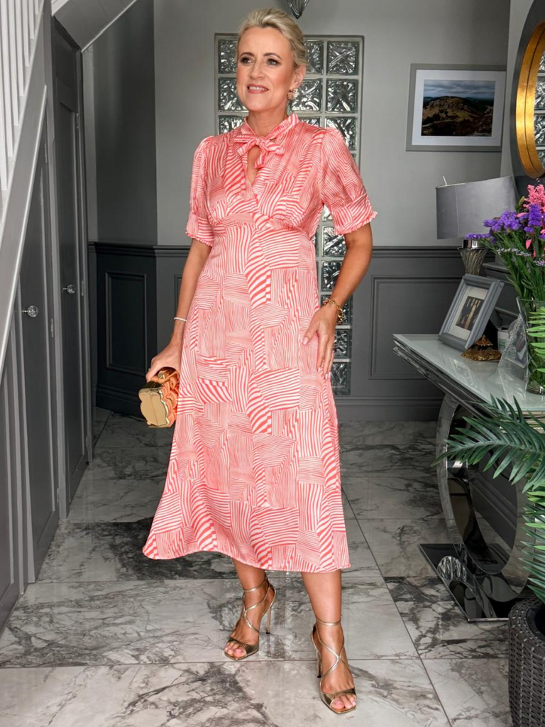 Kate & Pippa Kimber Midi Dress in Orange Print – Nicola Ross