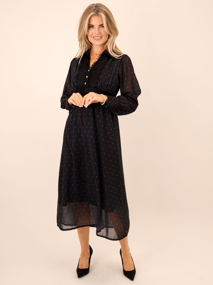 Kate & Pippa Kimi Midi Dress In Black-Nicola Ross