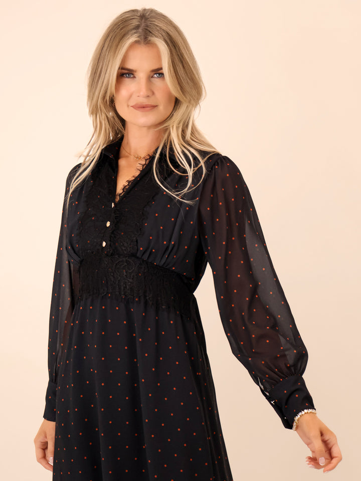Kate & Pippa Kimi Midi Dress In Black-Nicola Ross