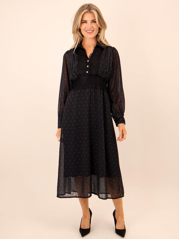 Kate & Pippa Kimi Midi Dress In Black-Nicola Ross