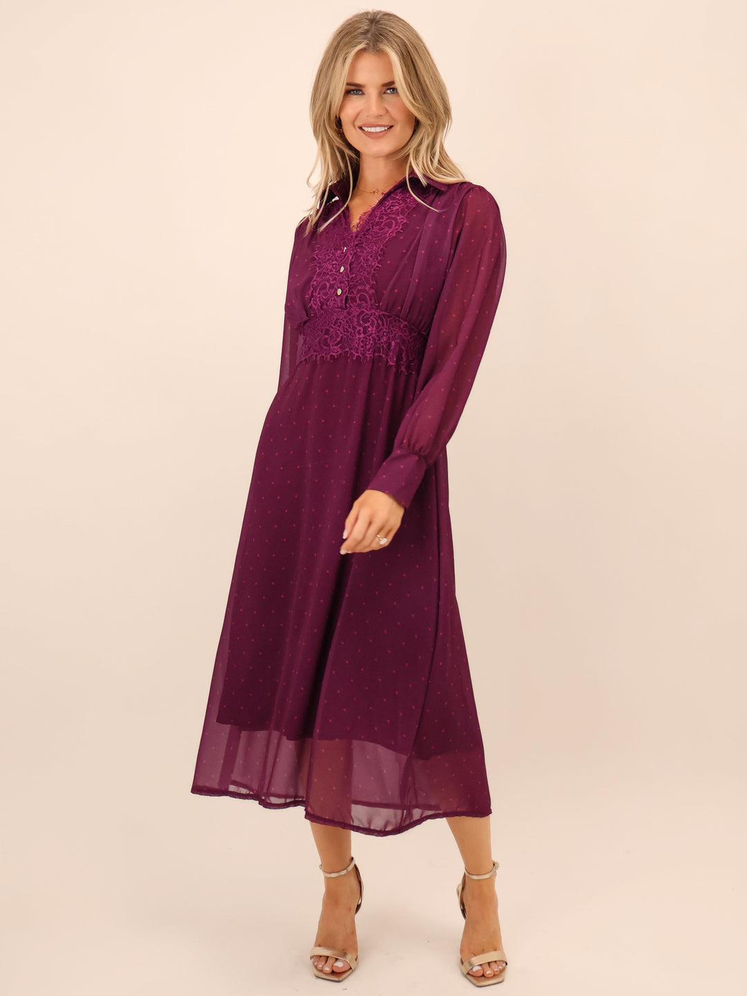 Kate & Pippa Kimi Midi Dress In Magenta-Nicola Ross