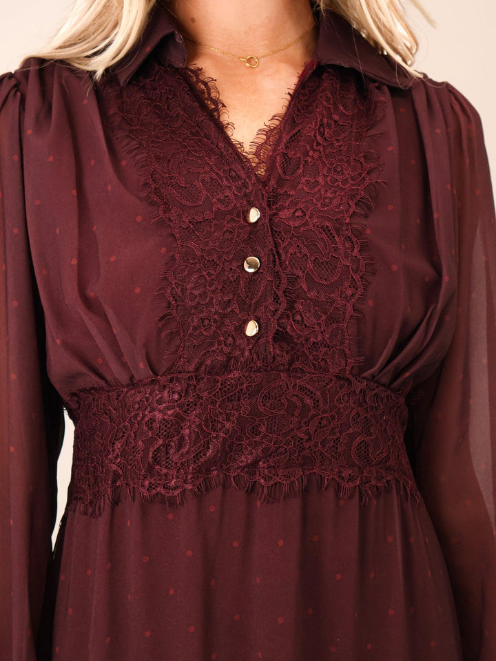 Kate & Pippa Kimi Midi Dress In Plum-Nicola Ross