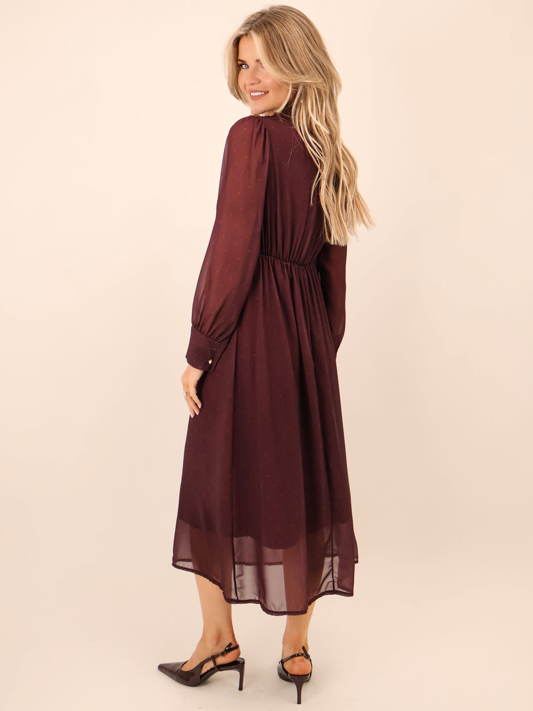 Kate & Pippa Kimi Midi Dress In Plum-Nicola Ross