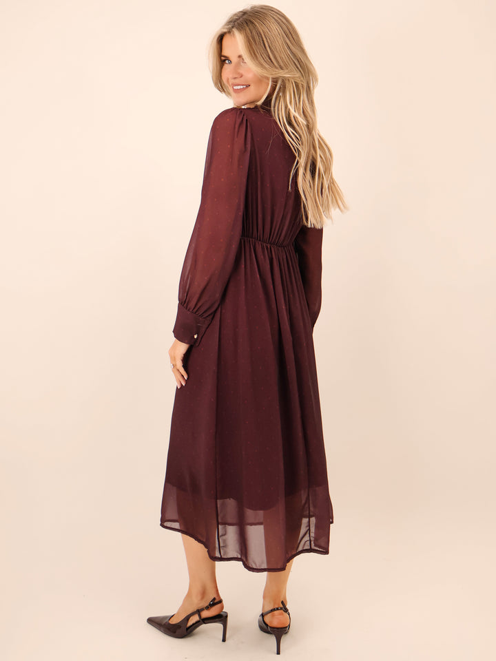 Kate & Pippa Kimi Midi Dress In Plum-Nicola Ross