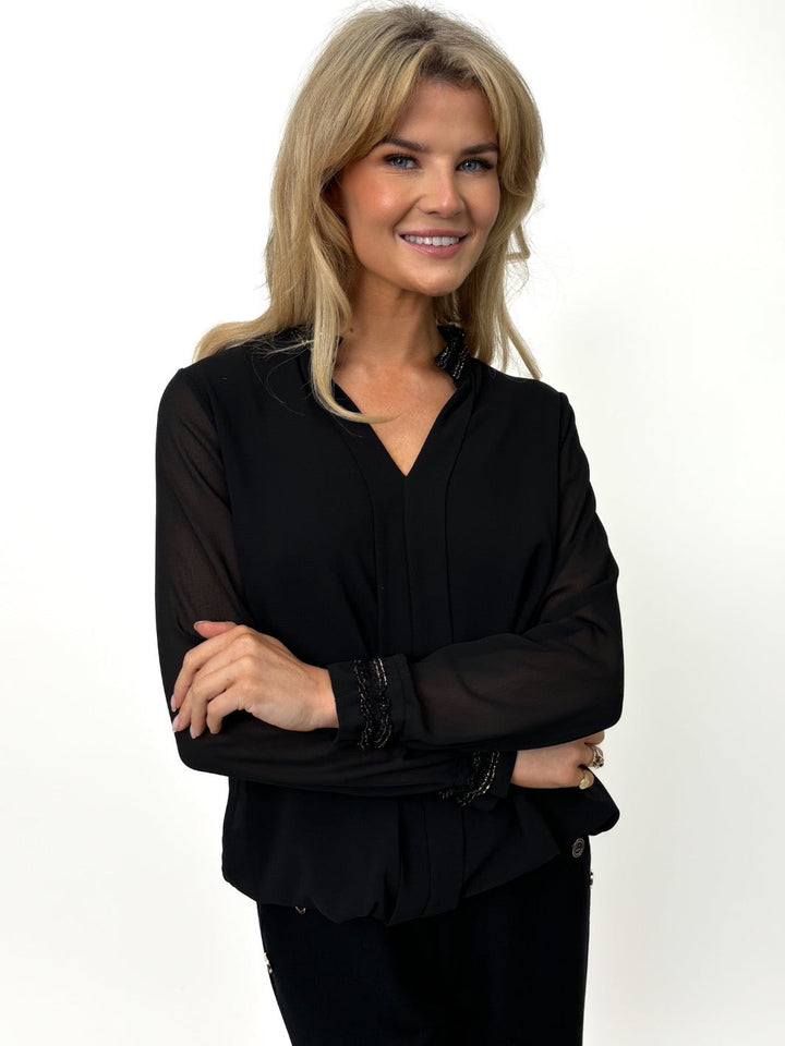 Kate & Pippa Kira Top In Black-Nicola Ross