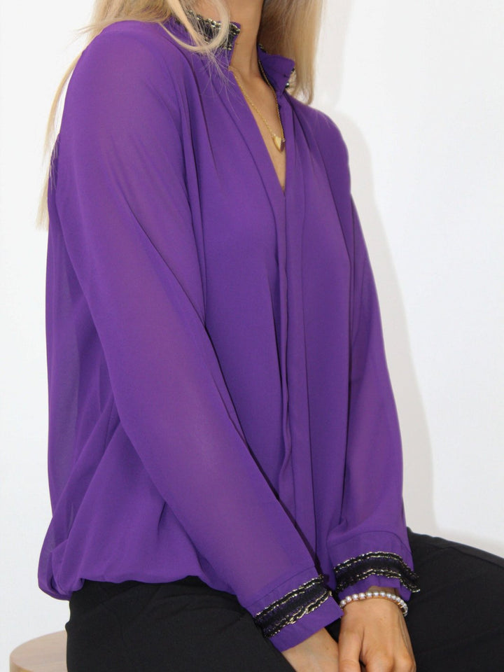Kate & Pippa Kira Top In Purple-Nicola Ross