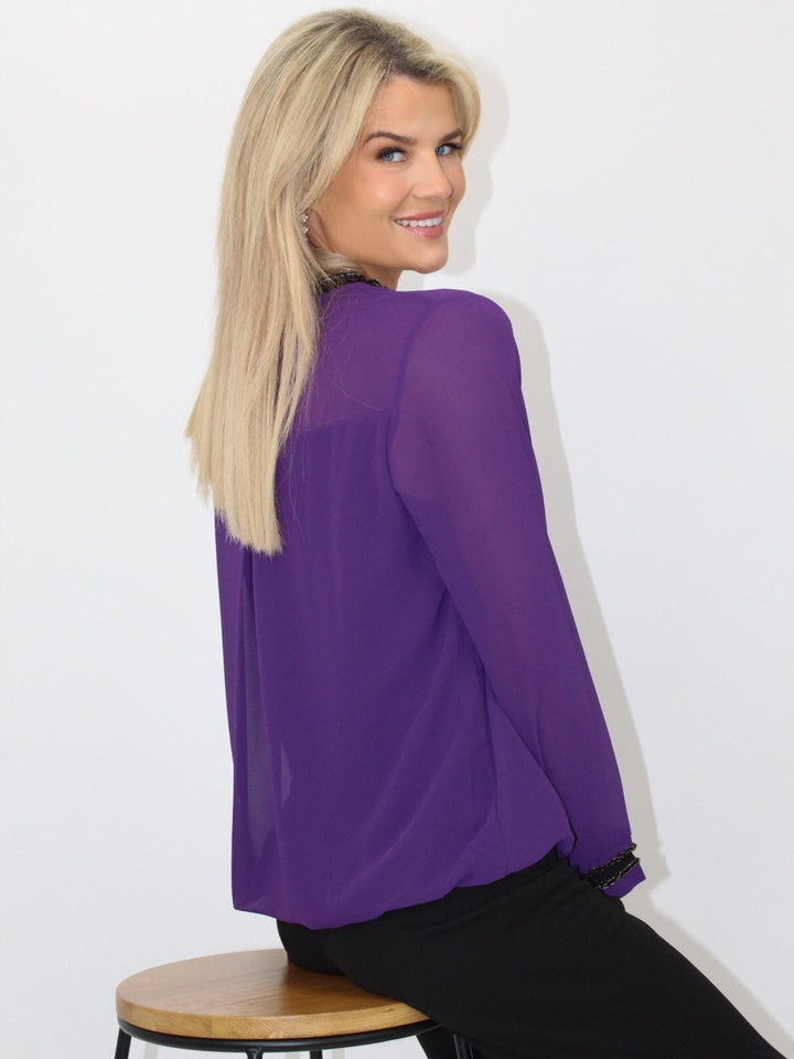 Kate & Pippa Kira Top In Purple-Nicola Ross