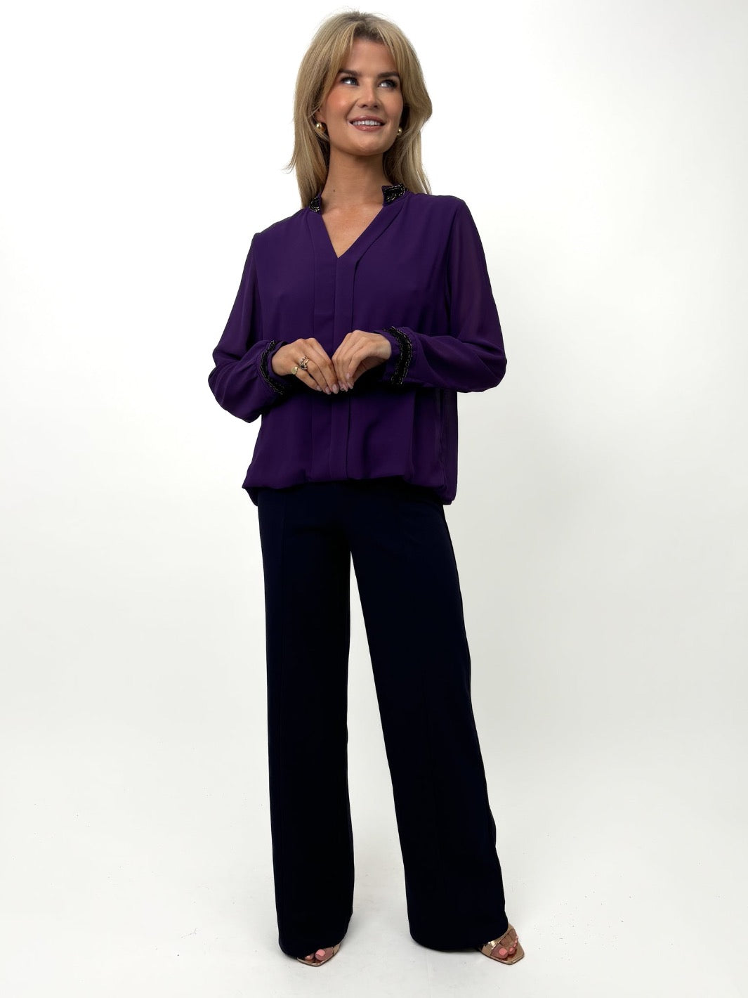 Kate & Pippa Kira Top In Purple-Nicola Ross