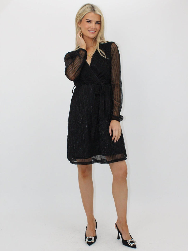 Kate & Pippa Kylie Mini Dress In Black Lurex-Nicola Ross