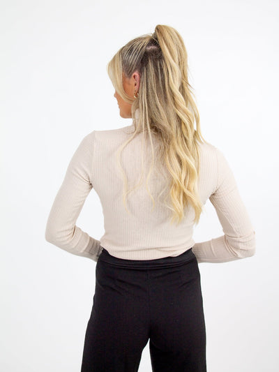 Kate & Pippa Lana Polo Neck Knit Top In Latte-Nicola Ross