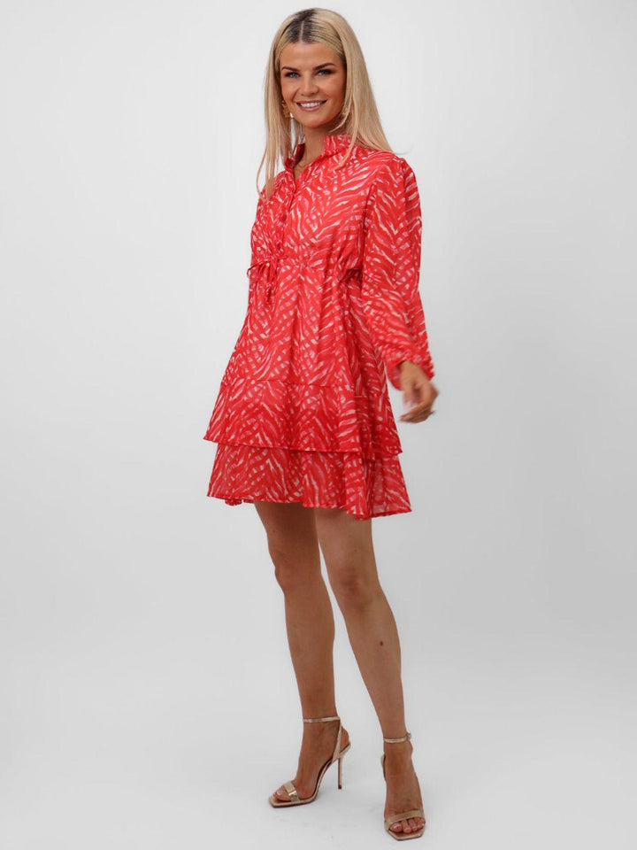 Kate & Pippa Latina Mini Dress In Coral-Nicola Ross