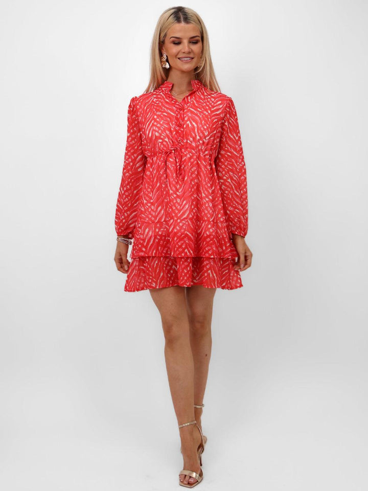Kate & Pippa Latina Mini Dress In Coral-Nicola Ross