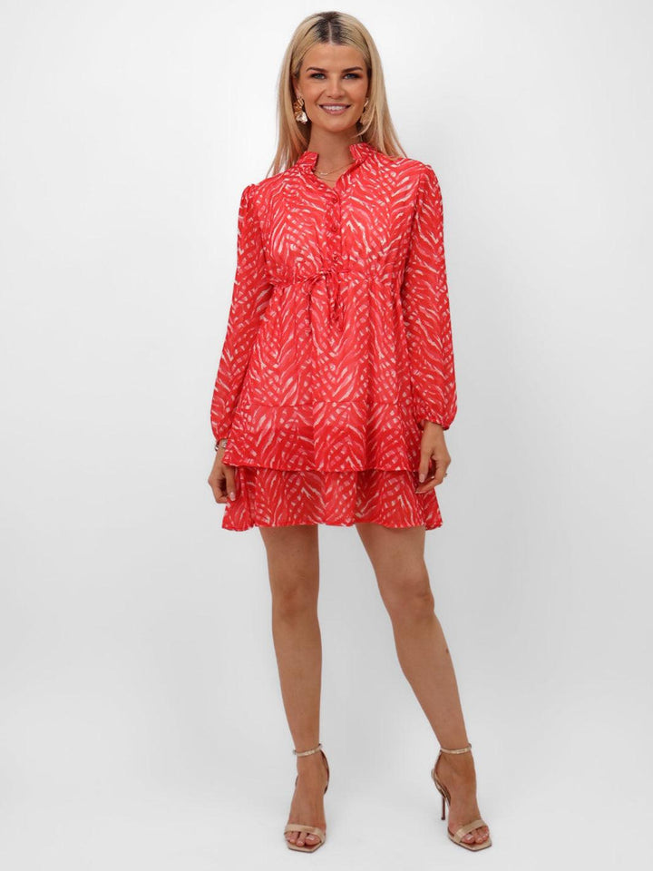 Kate & Pippa Latina Mini Dress In Coral-Nicola Ross