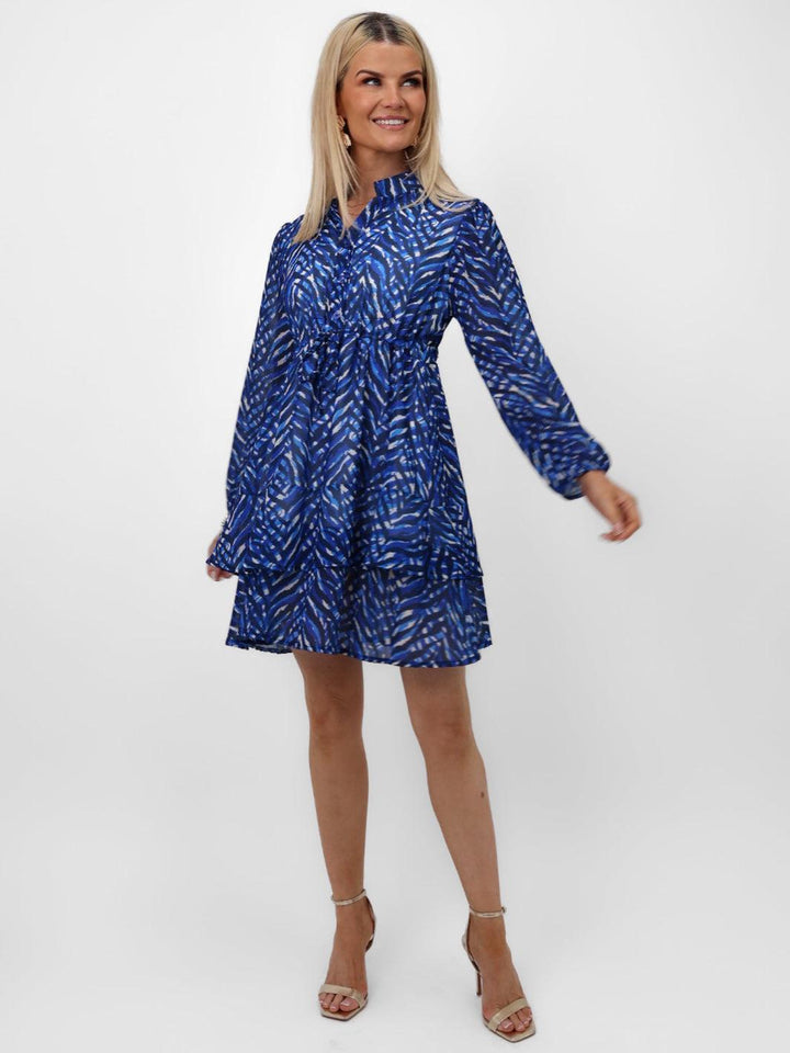 Kate & Pippa Latina Mini Dress In Navy Print-Nicola Ross