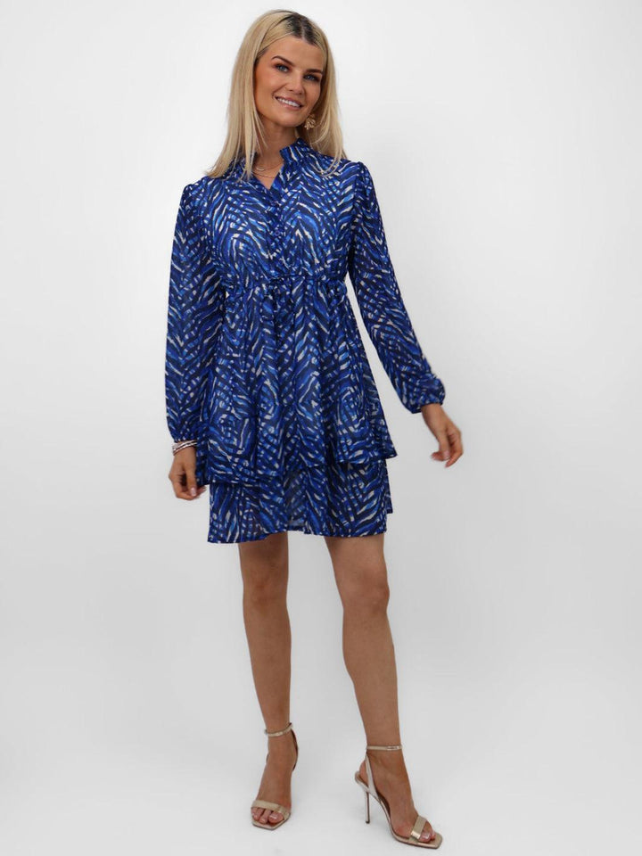 Kate & Pippa Latina Mini Dress In Navy Print-Nicola Ross