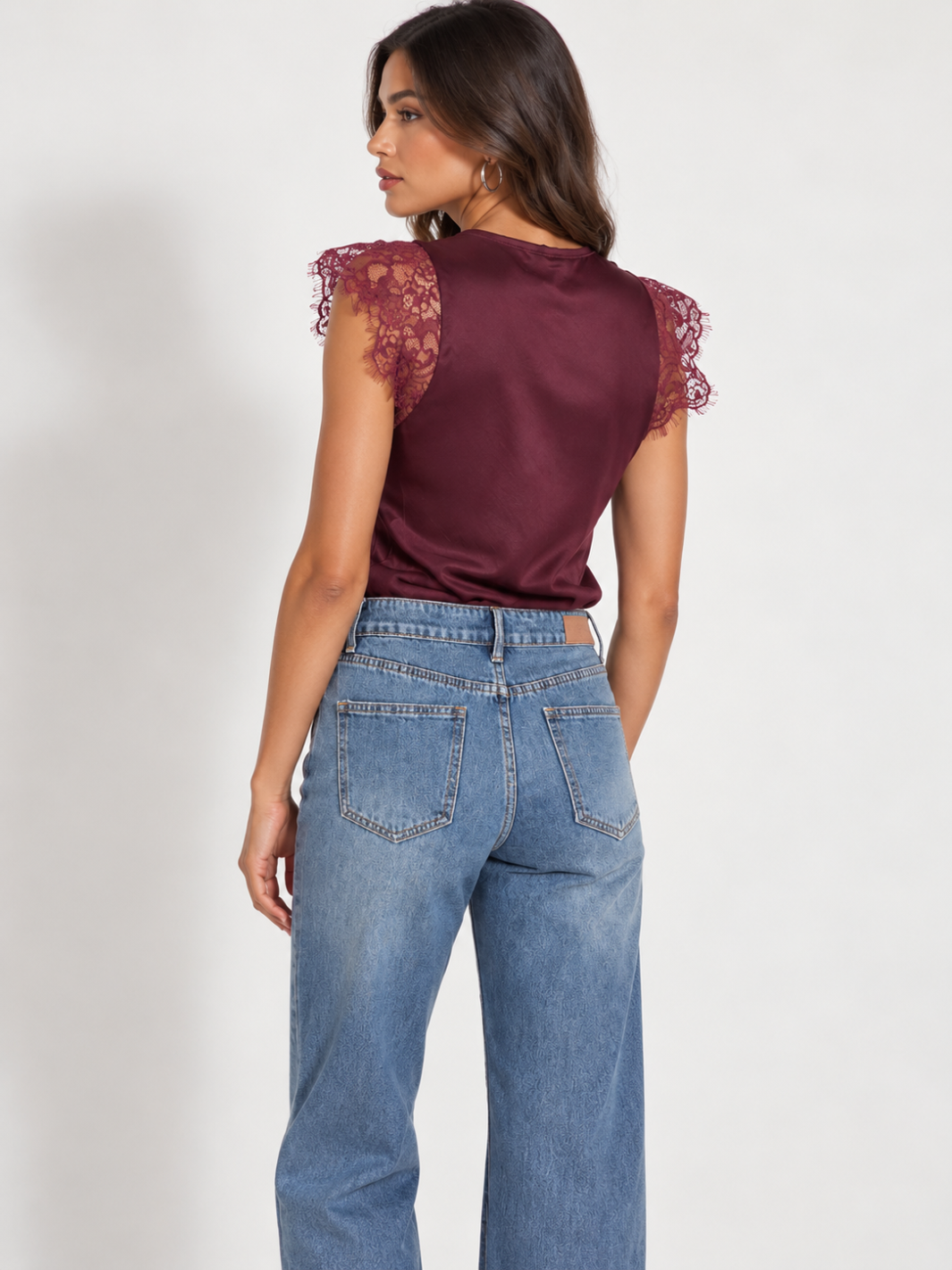 Kate & Pippa Lauren Lace Cami Top In Mulberry-Nicola Ross