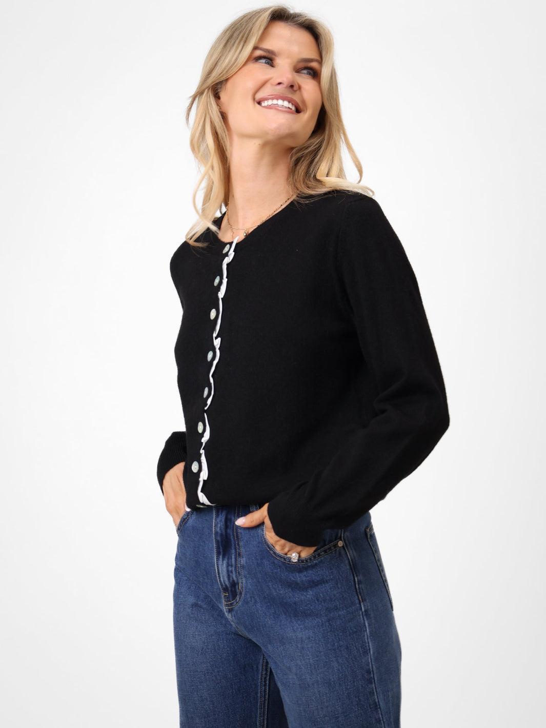 Kate & Pippa Lilah Cardigan In Black-Nicola Ross