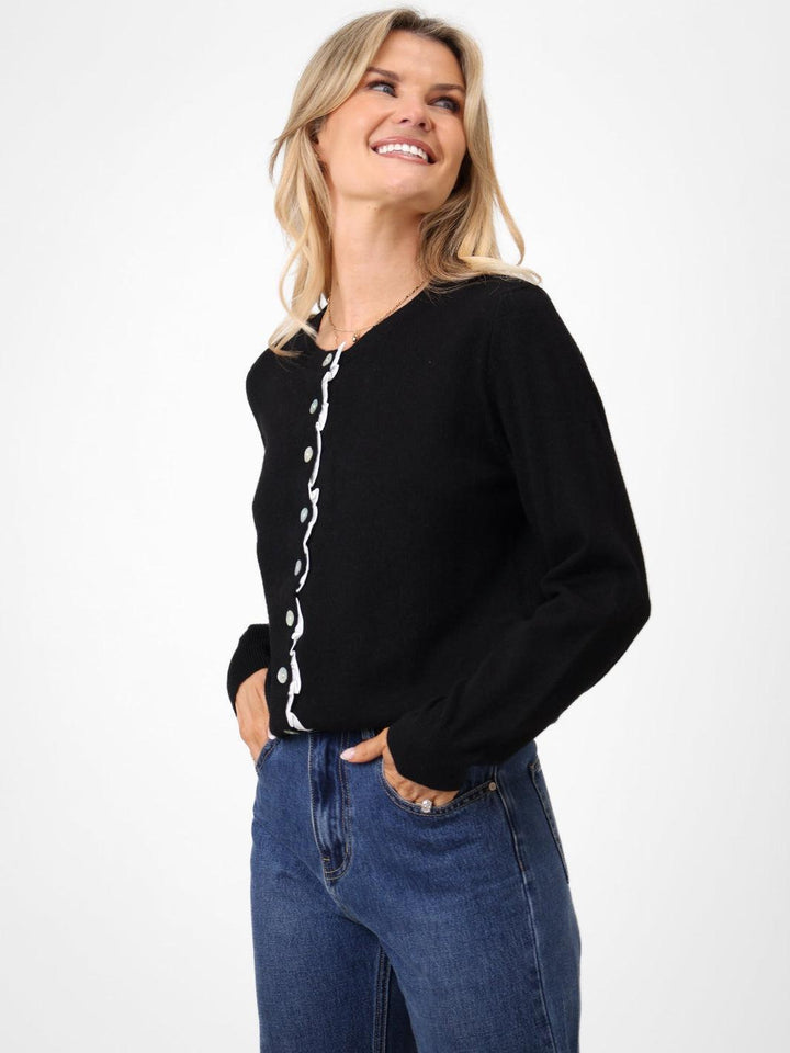 Kate & Pippa Lilah Cardigan In Black-Nicola Ross