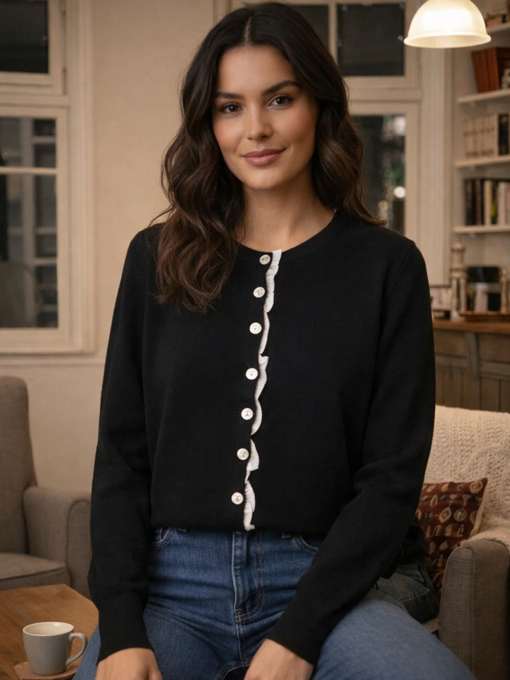 Kate & Pippa Lilah Cardigan In Black-Nicola Ross